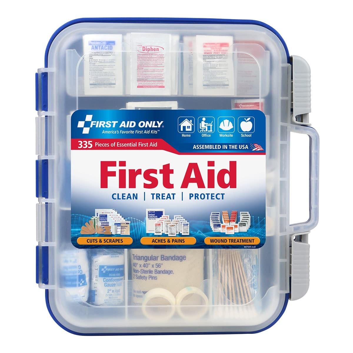 First Aid Only 91247 OSHA-Compliant Kit, 335 Pieces, Multicolored