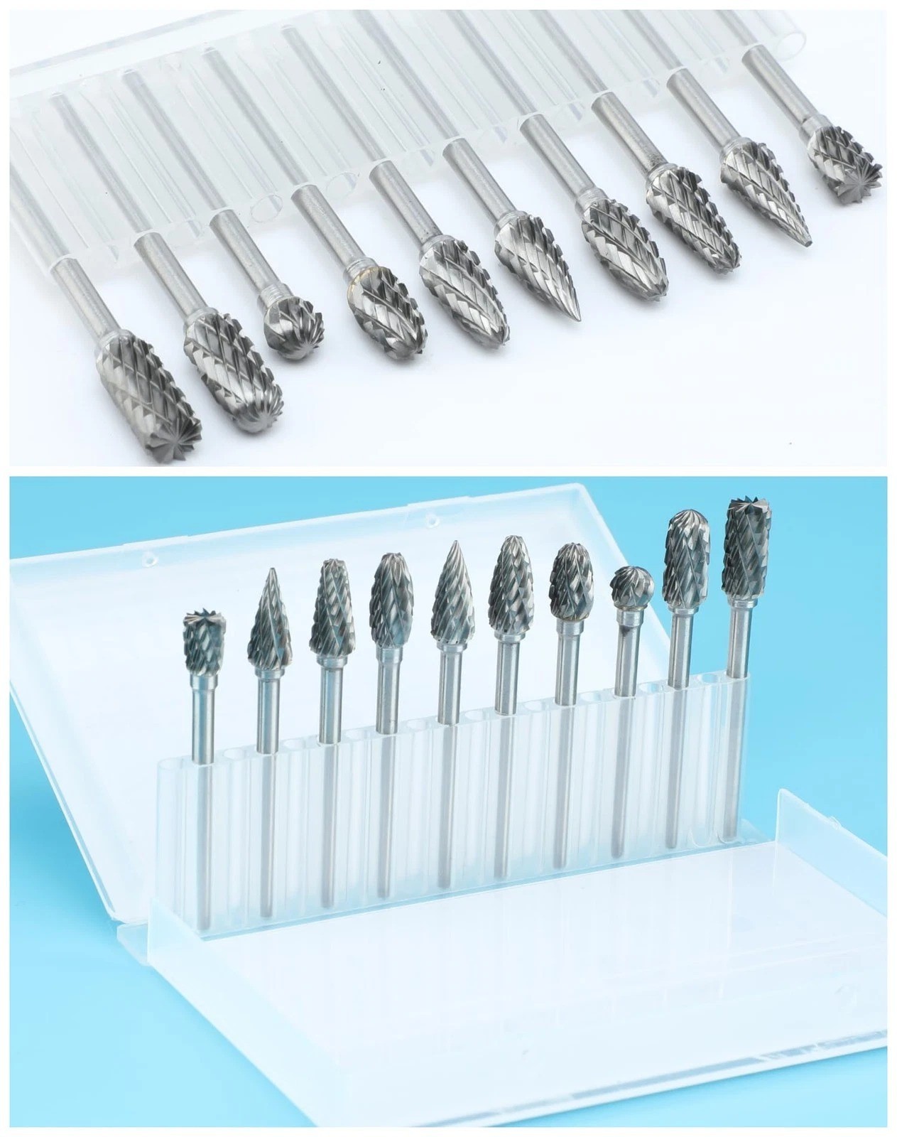 10Pcs 1/8″ Shank Carbide Burr Bits Compatible with Dremel Bits Metal Grinding…