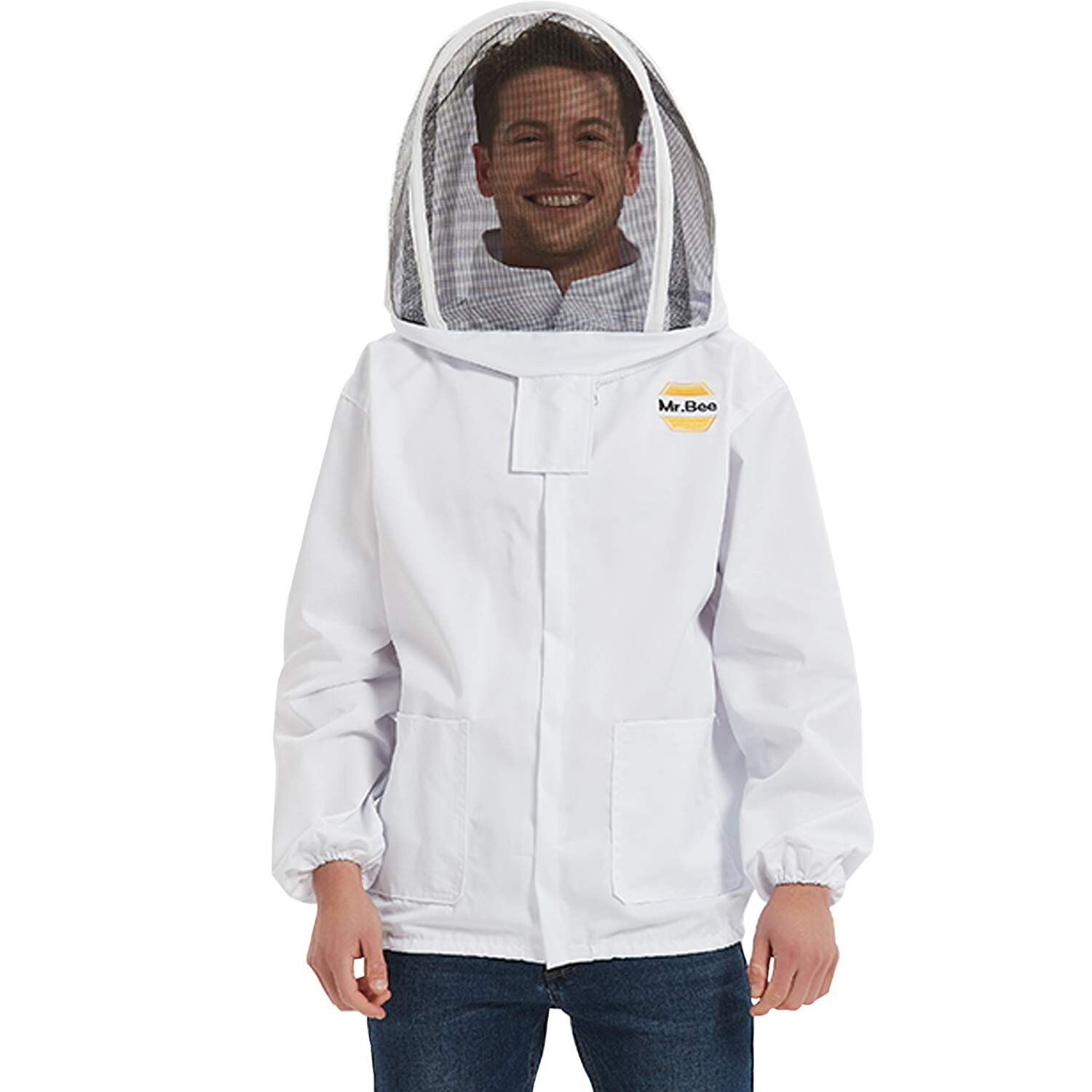 Beekeeping Suit Jacket with Ventilated Mesh Fabric Fencing Veil Hood