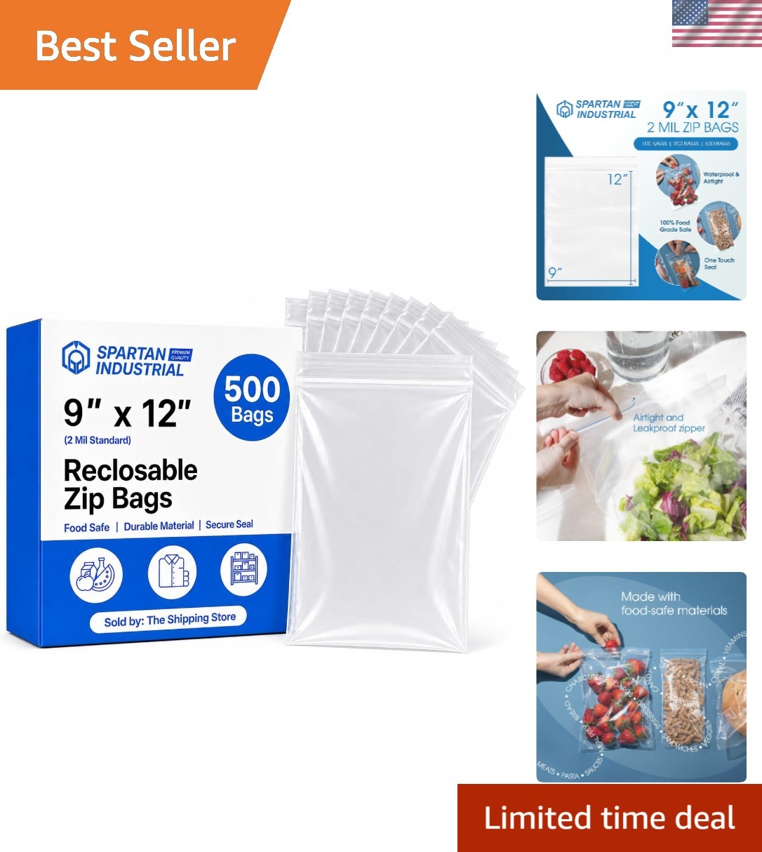 500 Count 9X12 Clear Resealable Zip Bags – Durable 2 Mil Storage Solution