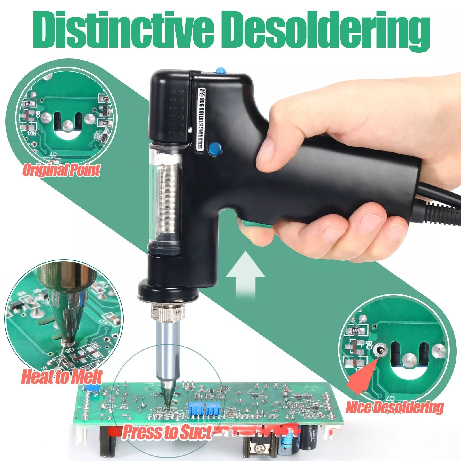 90W YIHUA 948 Desoldering Station Suction Tin Gun Kit Soldering Iron Station