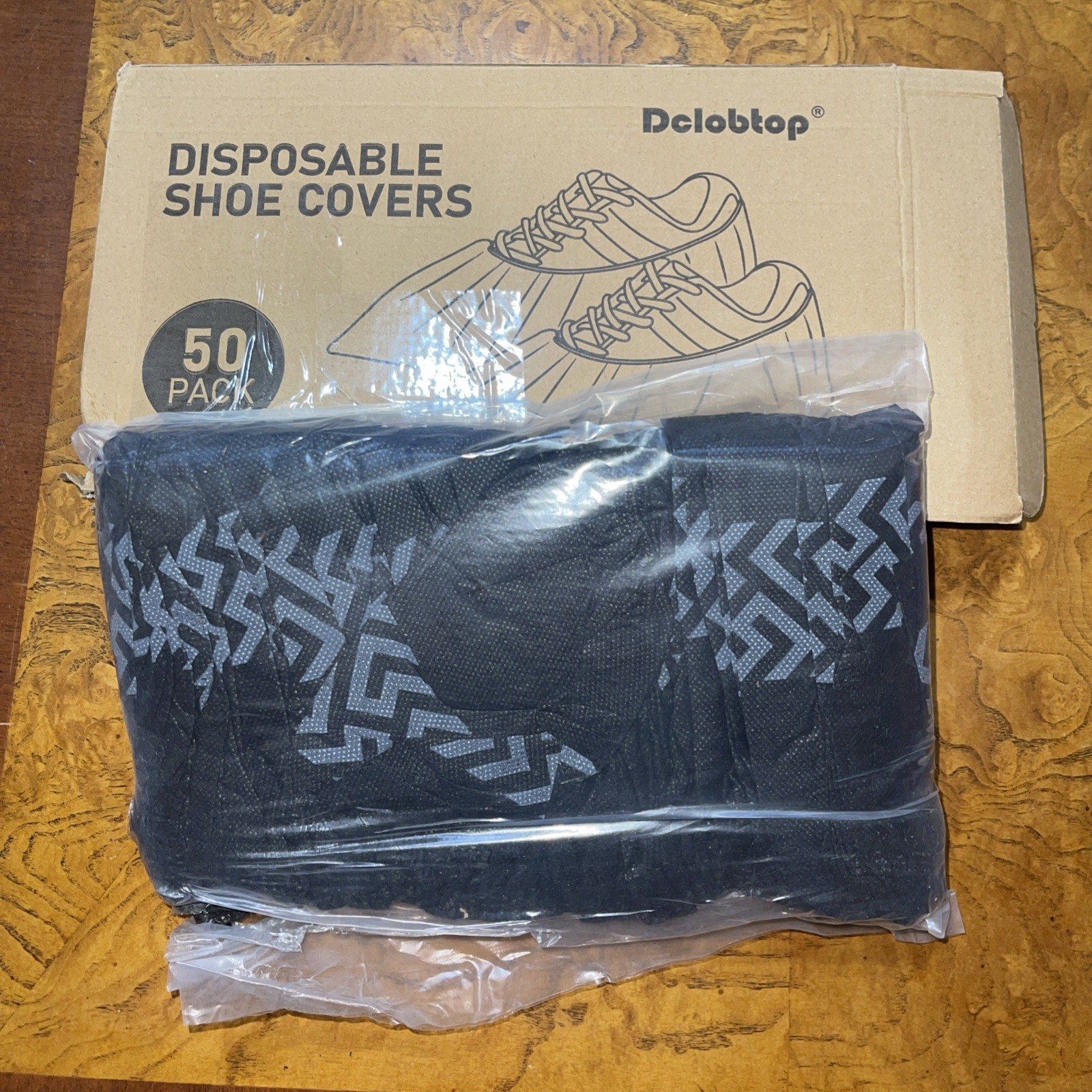 Black 100 Pack Non-Slip Disposable Shoe Covers Premium Boot Protector Booties