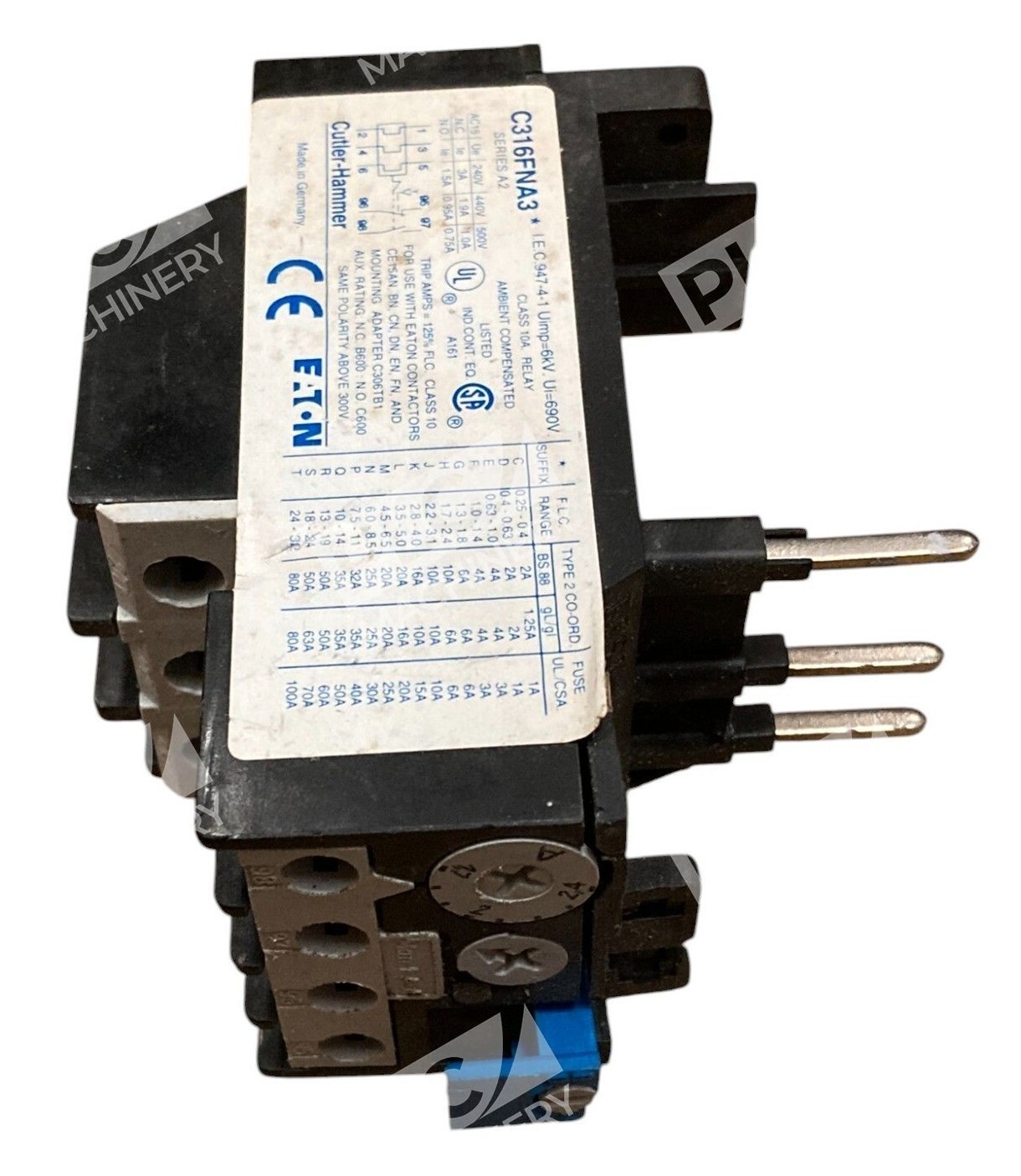 Cutler Hammer Eaton 1.7-2.4A Class 10A Relay 690V Overload Relay C316FNA3 /A2