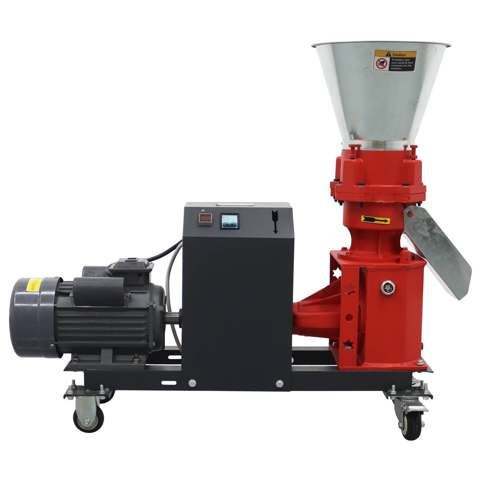 Chicken Feed Pellet Mill Machine arm Feed Granulator 4-Head Rollers 220V 1Phase