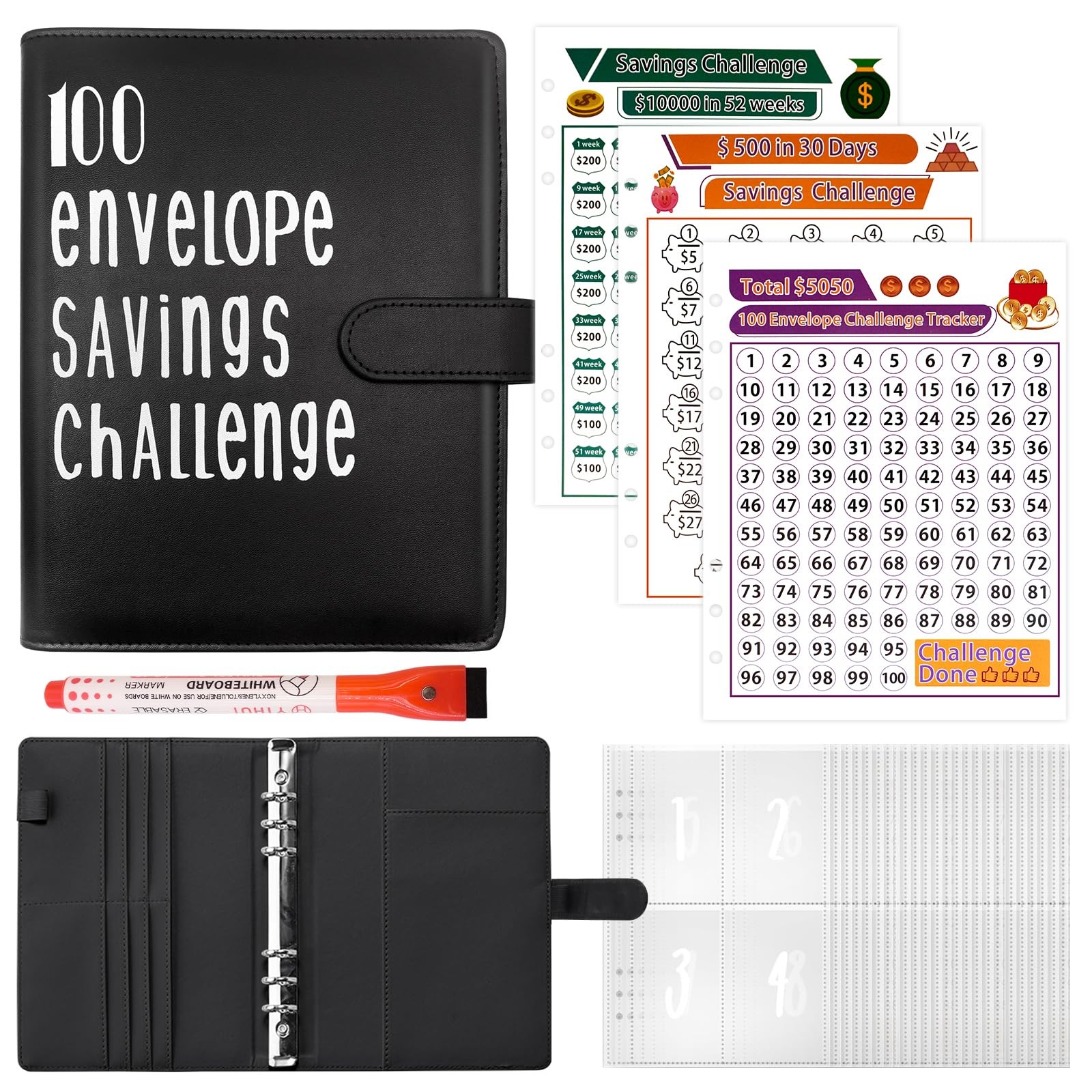 100 Envelope Saving Challenge, Money Savings Book Challenge, A5 Money Saving Ch…