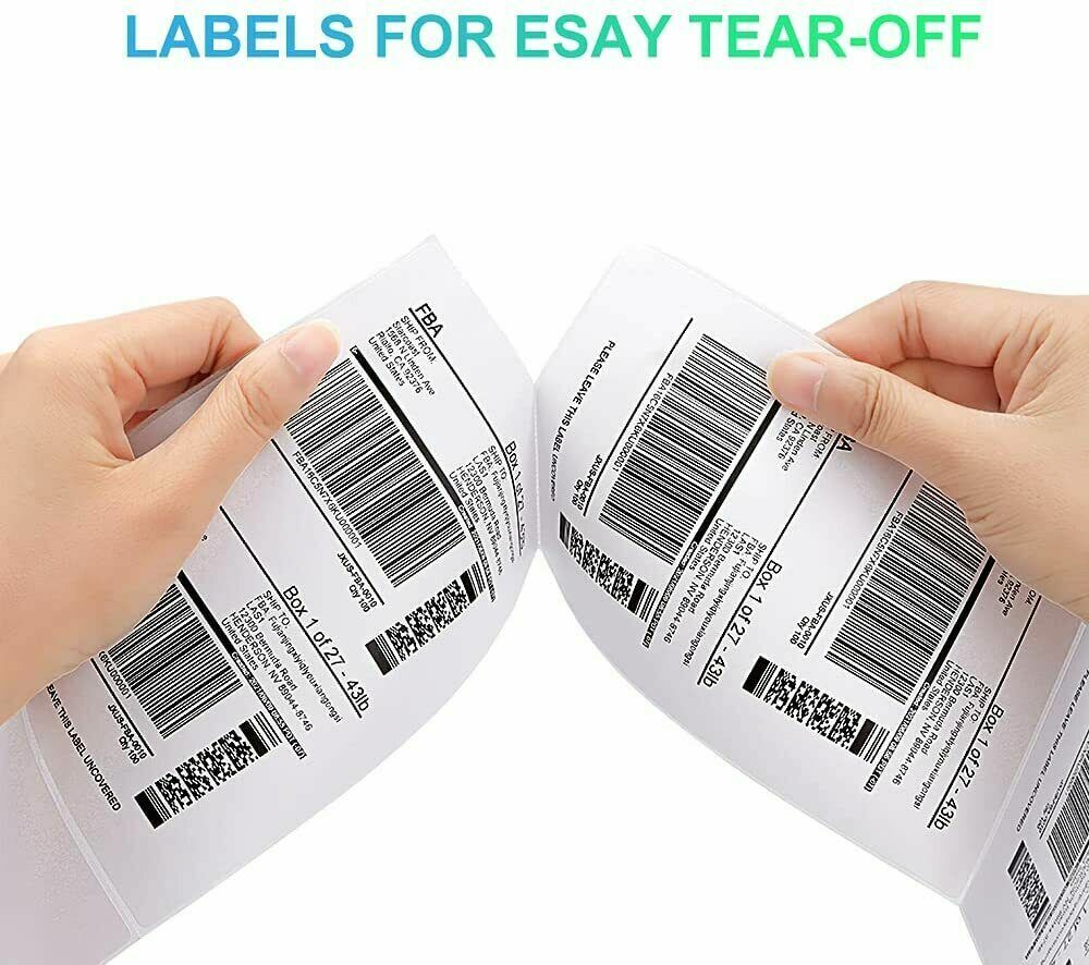 500/1000 4×6″ Fanfold Direct Thermal Shipping Label for Zebra and Rollo Printers