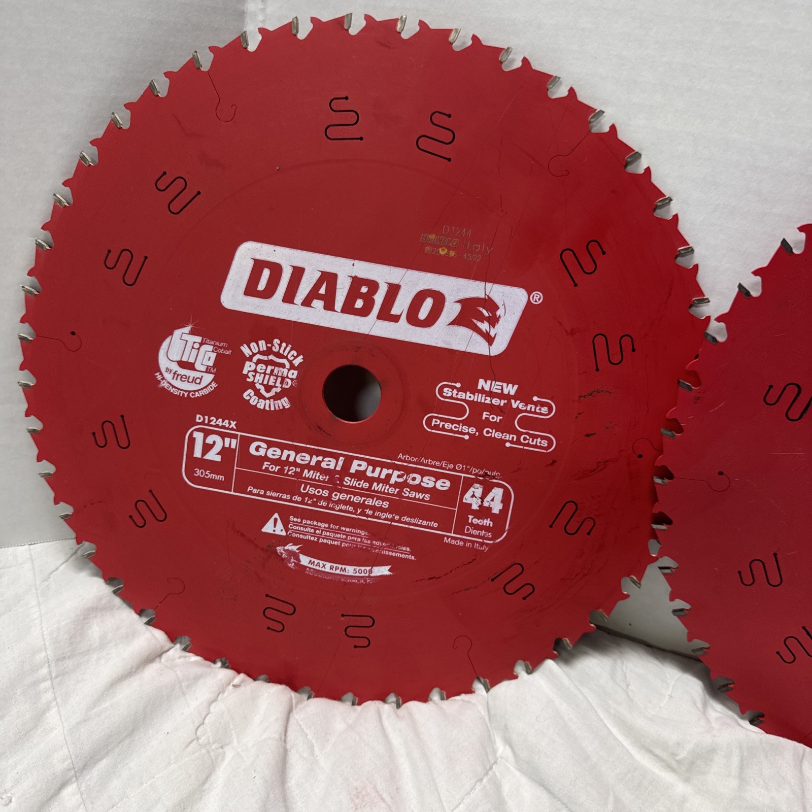 (3) Freud-Diablo 12″ x 44T CSB Blades (D124444VP)