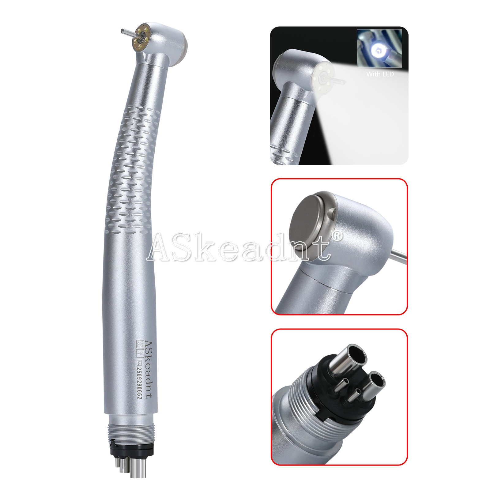 Dental LED E-generator Shadowless Ring Ceramic Handpiece 5 Water Spary 4Holes