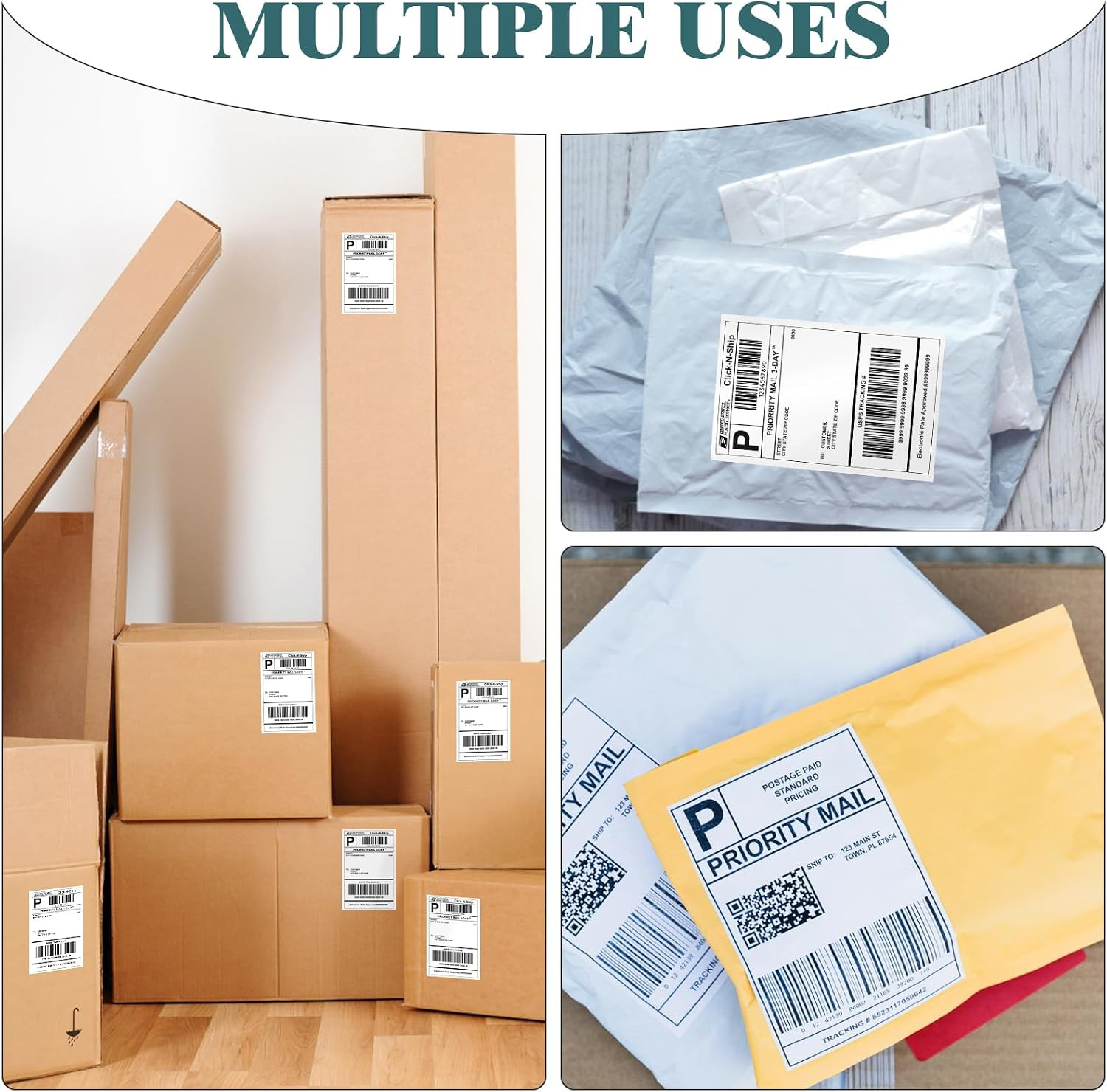 2500 PCS 4″X6″ Thermal Shipping Labels, 250 Labels/Roll, White