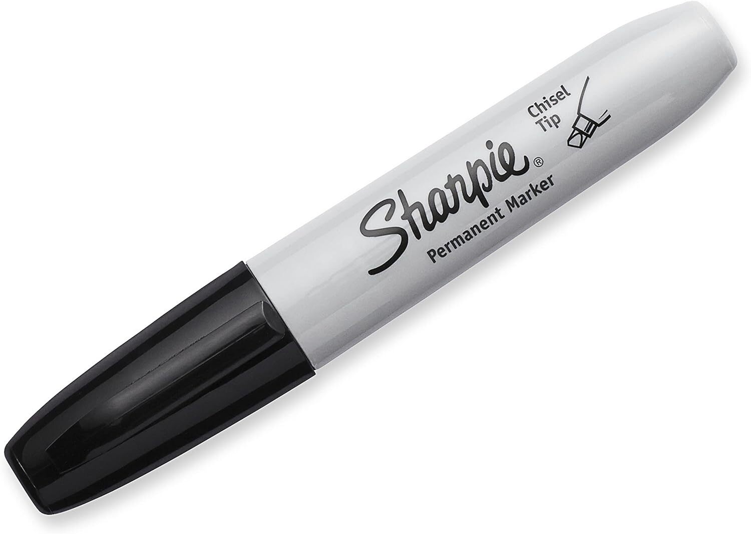 Sharpie Permanent Markers, Chisel Tip, Black, 4 Count (Pack of 1), Black