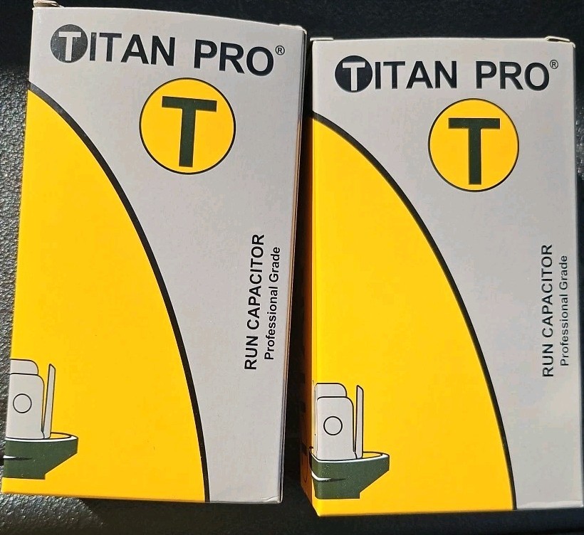 Lot Of 2 Titan Pro Tocfd405 Motor Dual Run Cap, 40/5Mfd, 370-440V, Oval