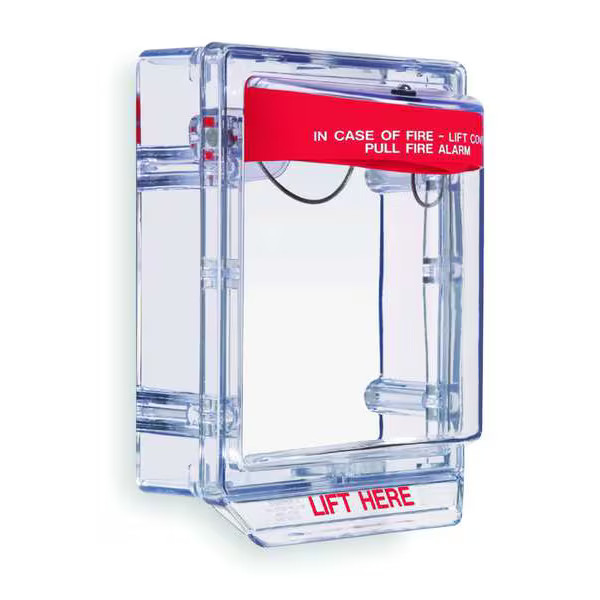 Fire Alarm Protective Cover, Polycarbonate, Surface Mount, 6 7/8 in W x 8 7/8 in