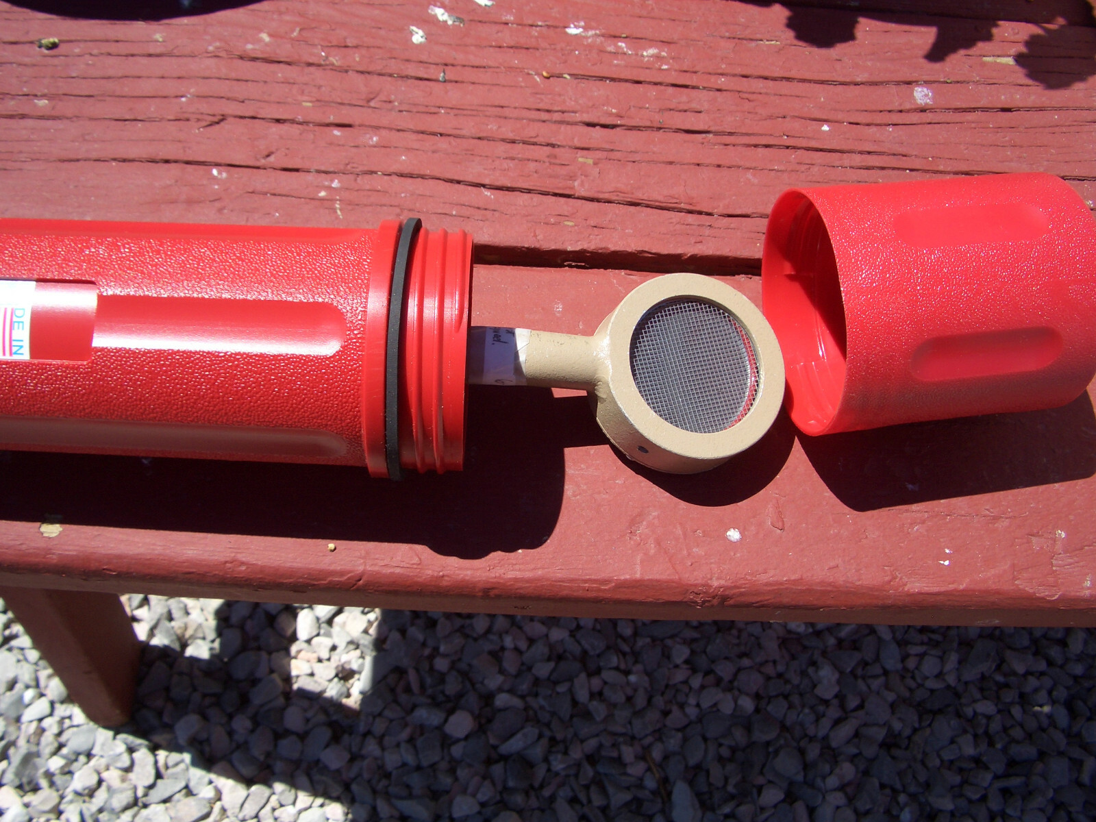 BLUE TRANSPORT CANISTER FOR GEIGER COUNTER PANCAKE PROBE 44-9 ; $22.00 + S/H