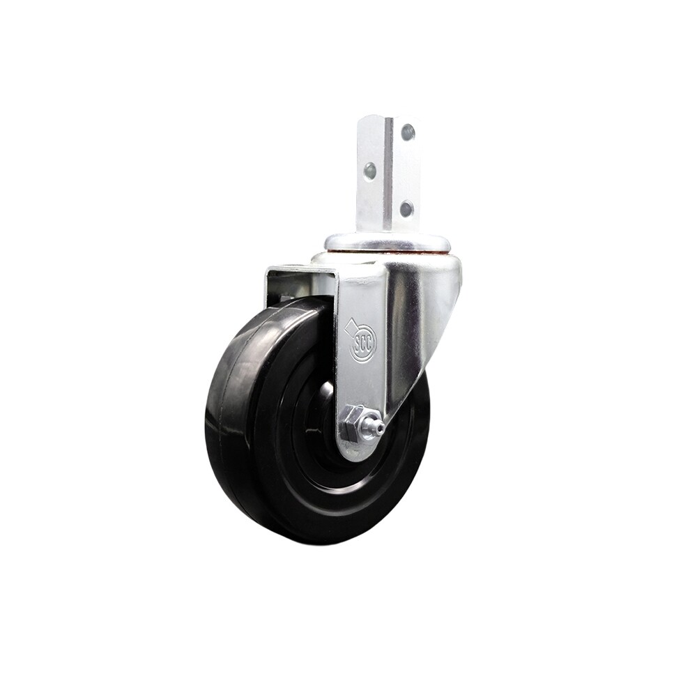 4 Inch Hard Rubber Wheel Swivel 3/4 Inch Square Stem Caster Service Caster