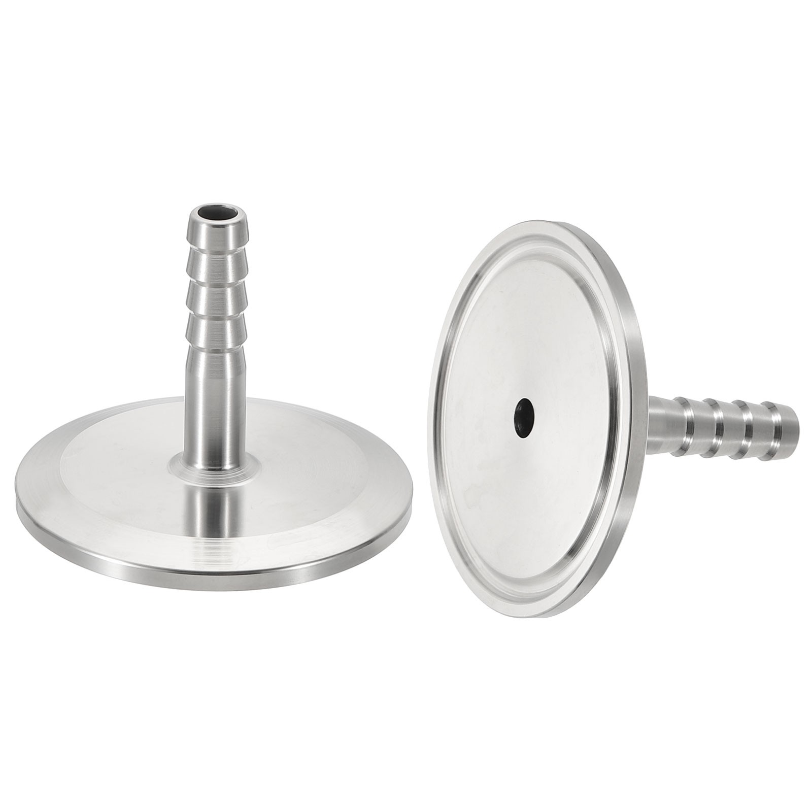 2Pcs 1.5in Tri Clamps to 1/3in Hose Barbed Adapter 304 Stainless Steel
