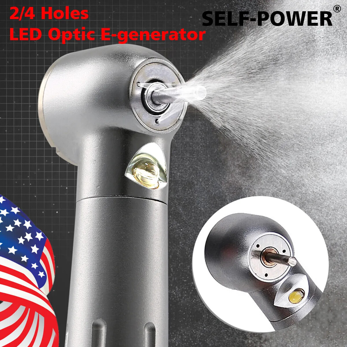 Dental LED E-generator High Speed Handpiece /1:5 1:1 Fiber Optic Contra Angle OR