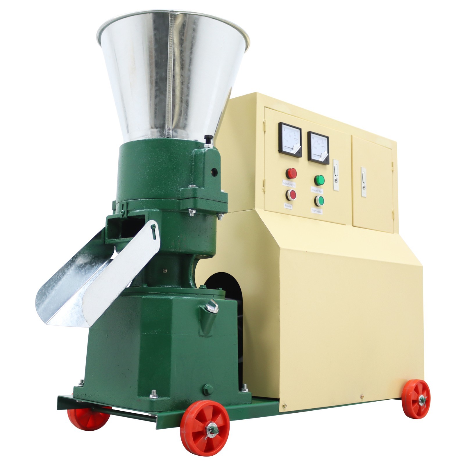 6mm Fram Feed Pellet Mill Machine 2 Rollers Fodder Pelletizer 200-250KG/h 220V