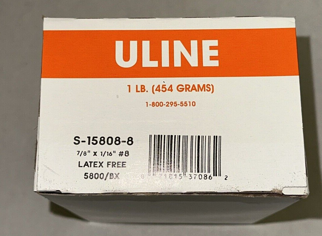 Uline S-15808-8 Rubber Band Case 1 Pounds of Rubber Bands Latex Free 5800/ Box
