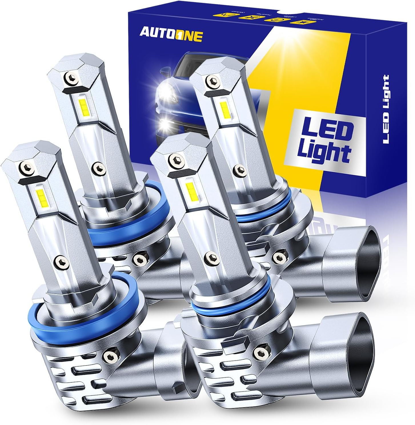 H11/H9/H8 9005/HB3 LED Light Bulbs 60000LM White 6000K Fog Lights 4Pc