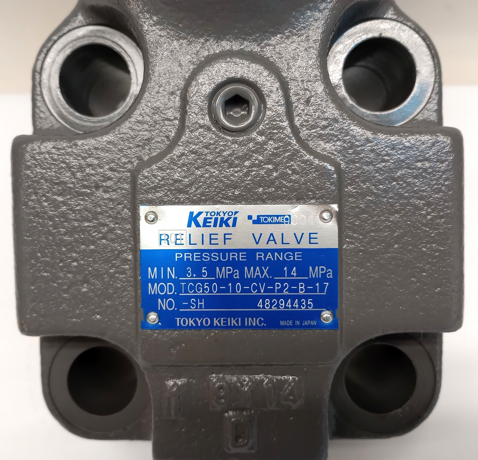 Tokyo Keiki TCG50-10-CV-P2-B-17-SH Relief Valve TGMSL-3-L-50 DG4V30BMP2B7P1456