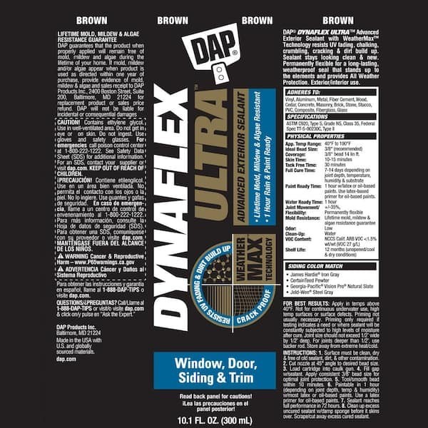 Dynaflex Ultra 10.1 Oz. Brown Advanced Exterior Window, Door and Siding Sealant