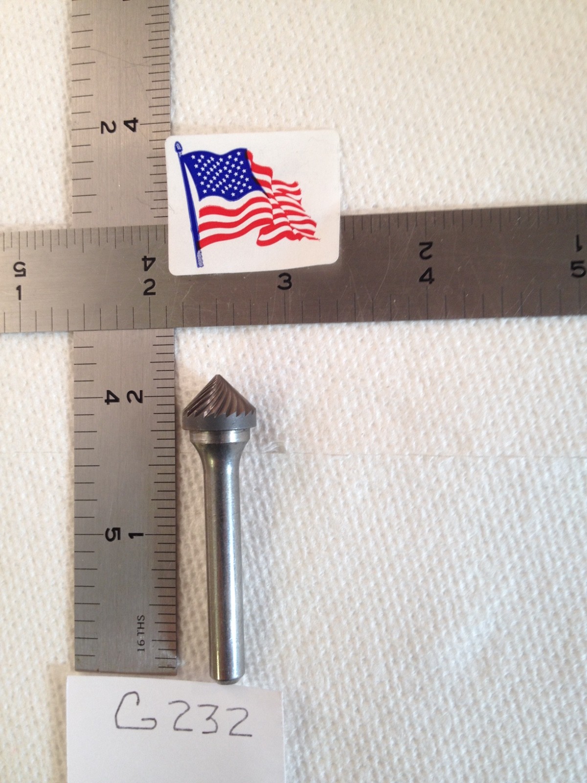 1 NEW FALCON / SGS 1/4″ SHANK CARBIDE BURR SK-5 SINGLE CUT 90° ANGLE (G232)