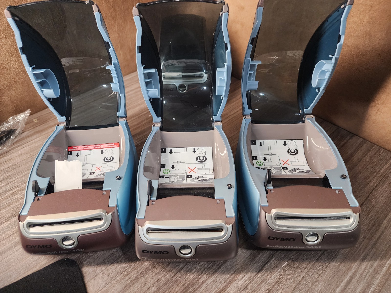 Lot of 4 DYMO LabelWriter 400 Thermal Label Printers 93089 USB No Power Supply