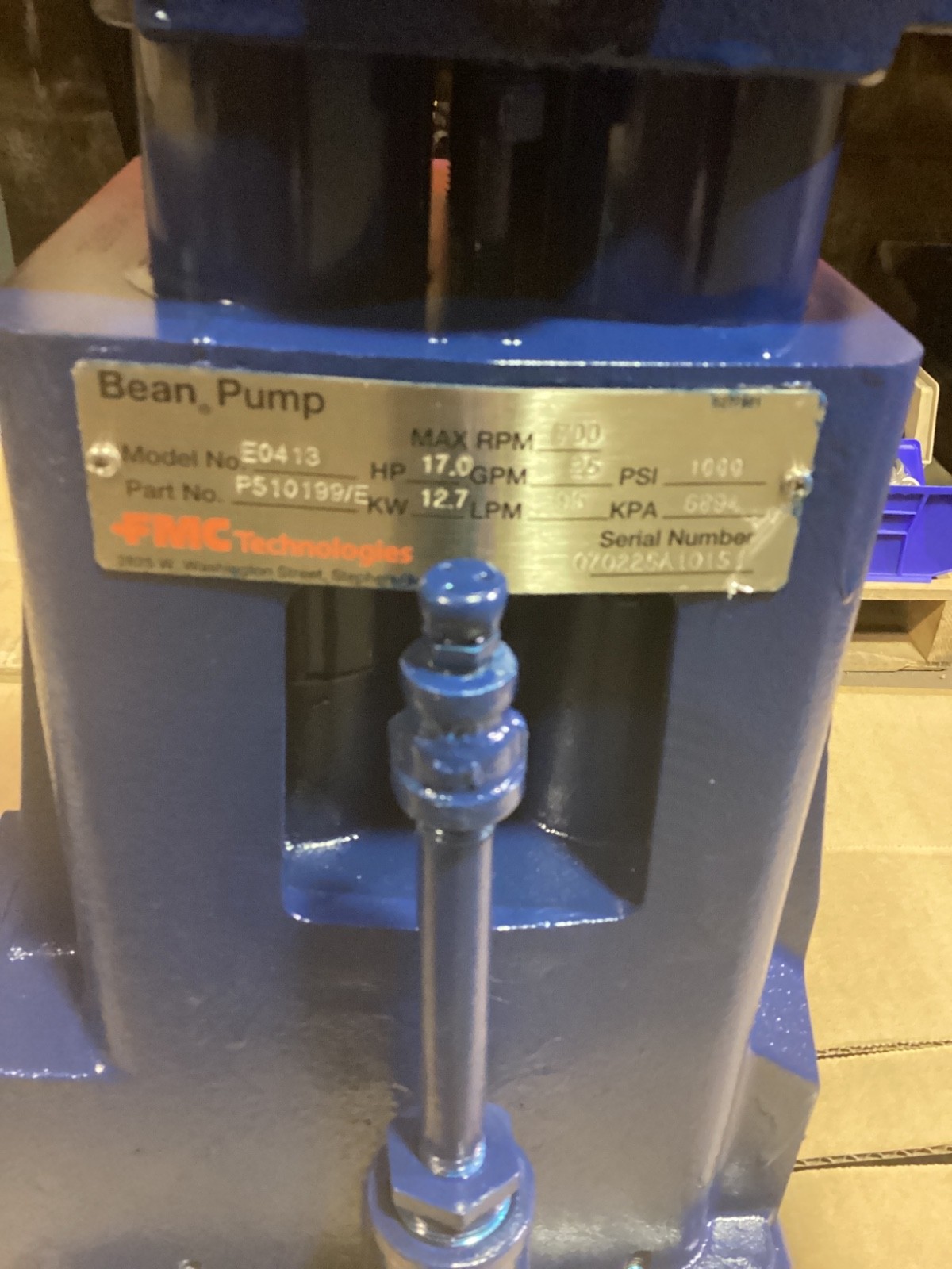FMC Bean Pump E0413 P/N P510199/E