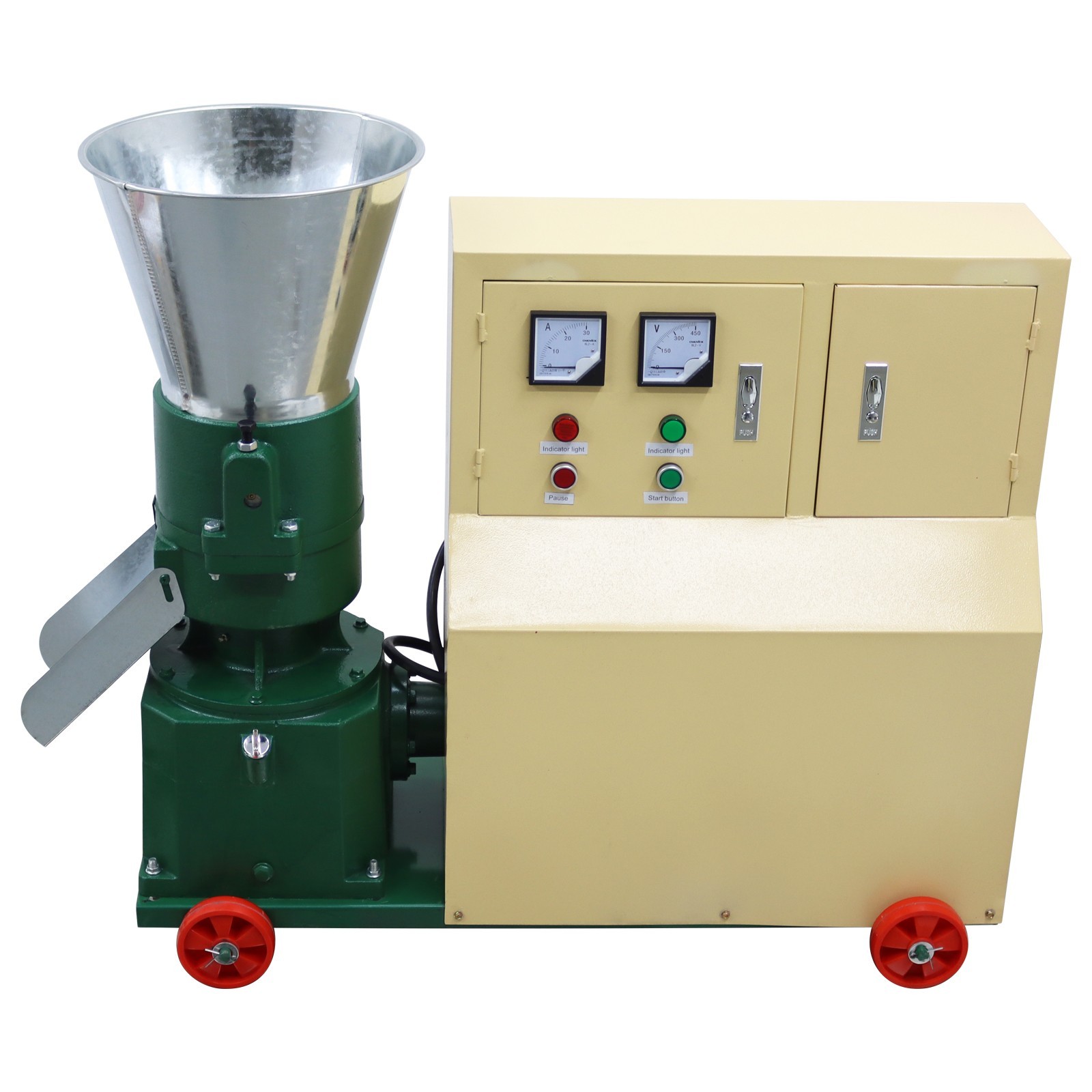 6mm Fram Feed Pellet Mill Machine 2 Rollers Fodder Pelletizer 200-250KG/h 220V