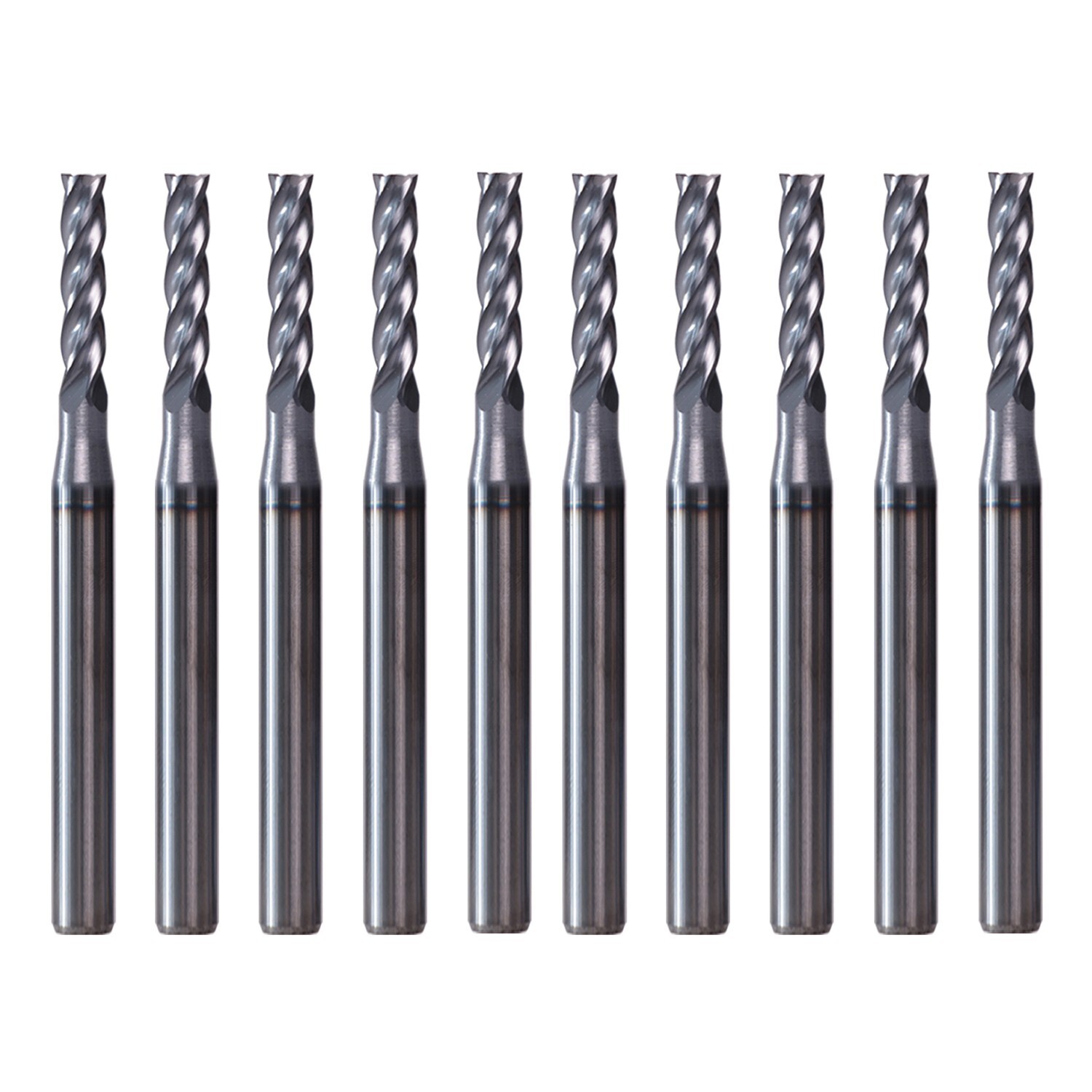 10 PCS 5/32″ 4 Flute 2″ Overall Length Solid Carbide End Mill AlTiN Coated