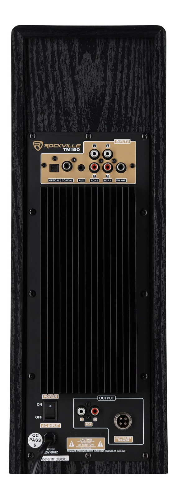 Rockville TM150B Black Powered Home Theater Tower Speakers 10″ Sub + Bluetooth