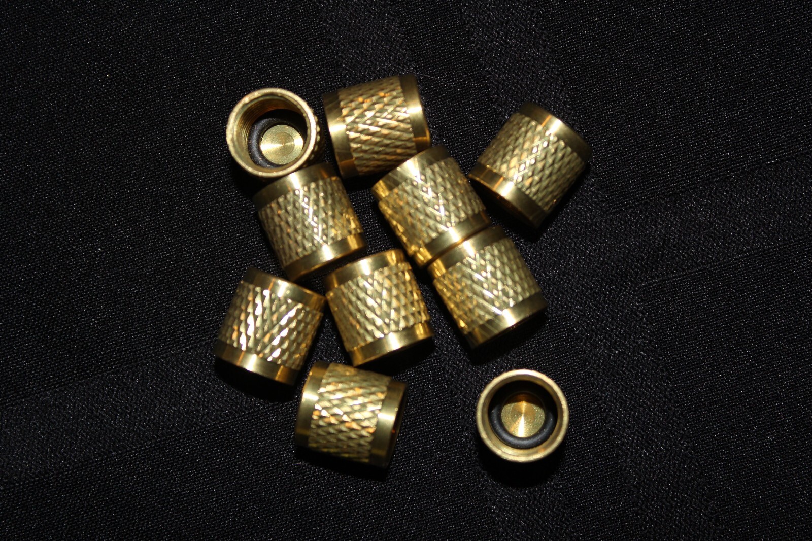 (10) HVACR Brass 1/4″ Flare Hand Tighten Service Port Valve Caps w/ O-ring Seal