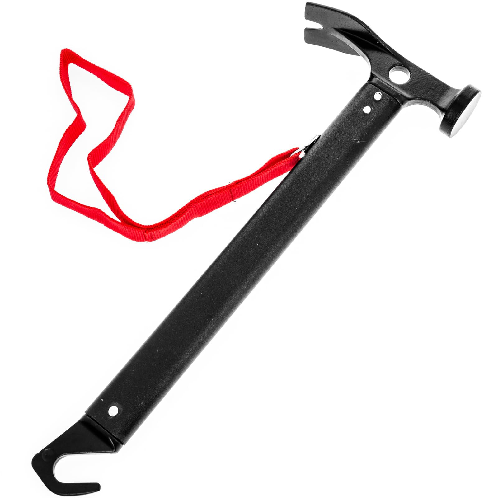 ASR Outdoor 13oz Aluminum Handle Carbon Steel Hammer with Tent Stakes Puller