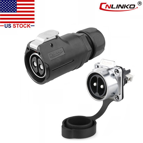 CNLINKO 2 Pin 50A Power Connector Female Plug & Male Socket Waterproof IP67