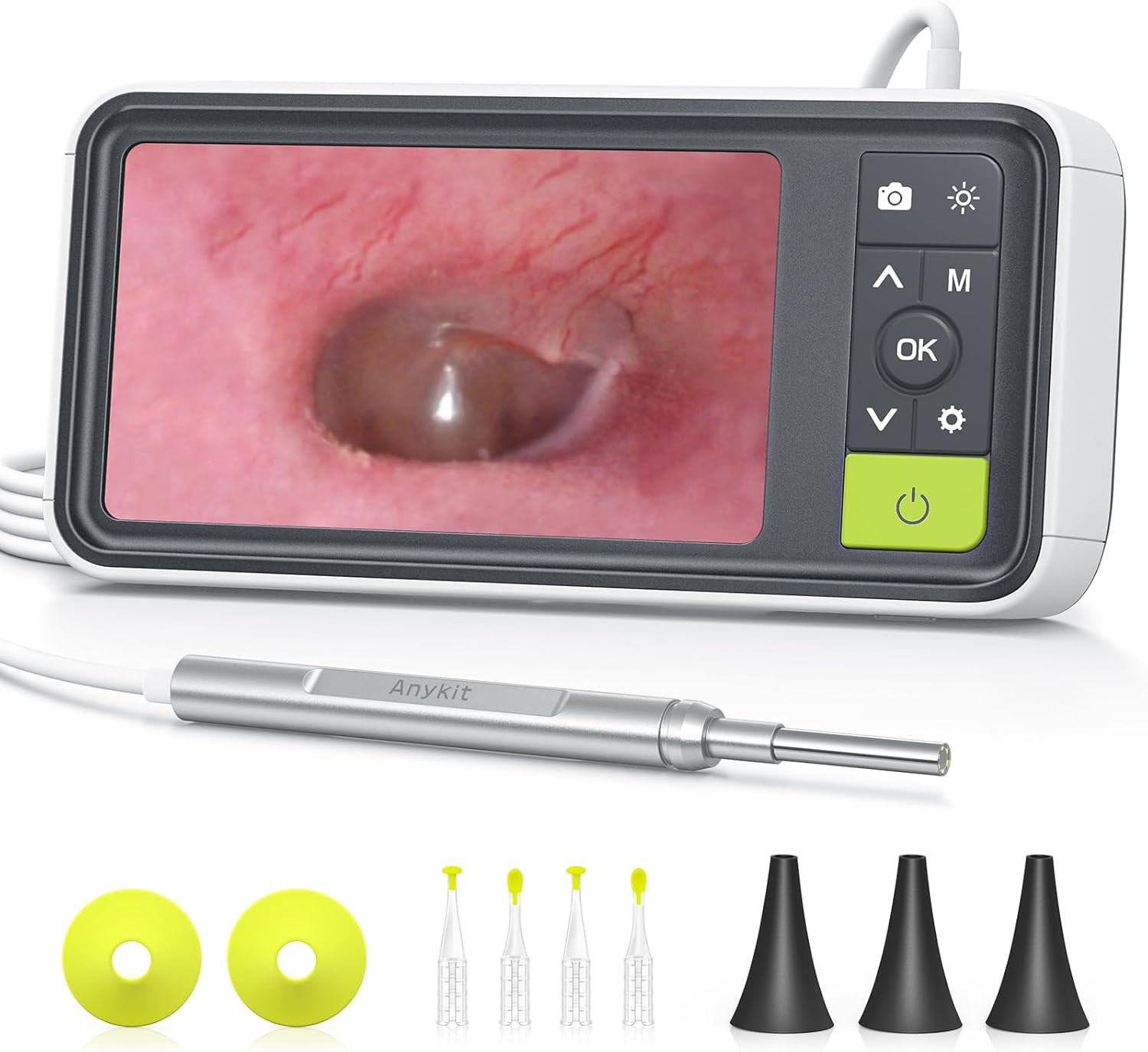 Digital Otoscope with Gyroscope, 4.5 Inches Screen, 3.9Mm Ear Scope Camera with