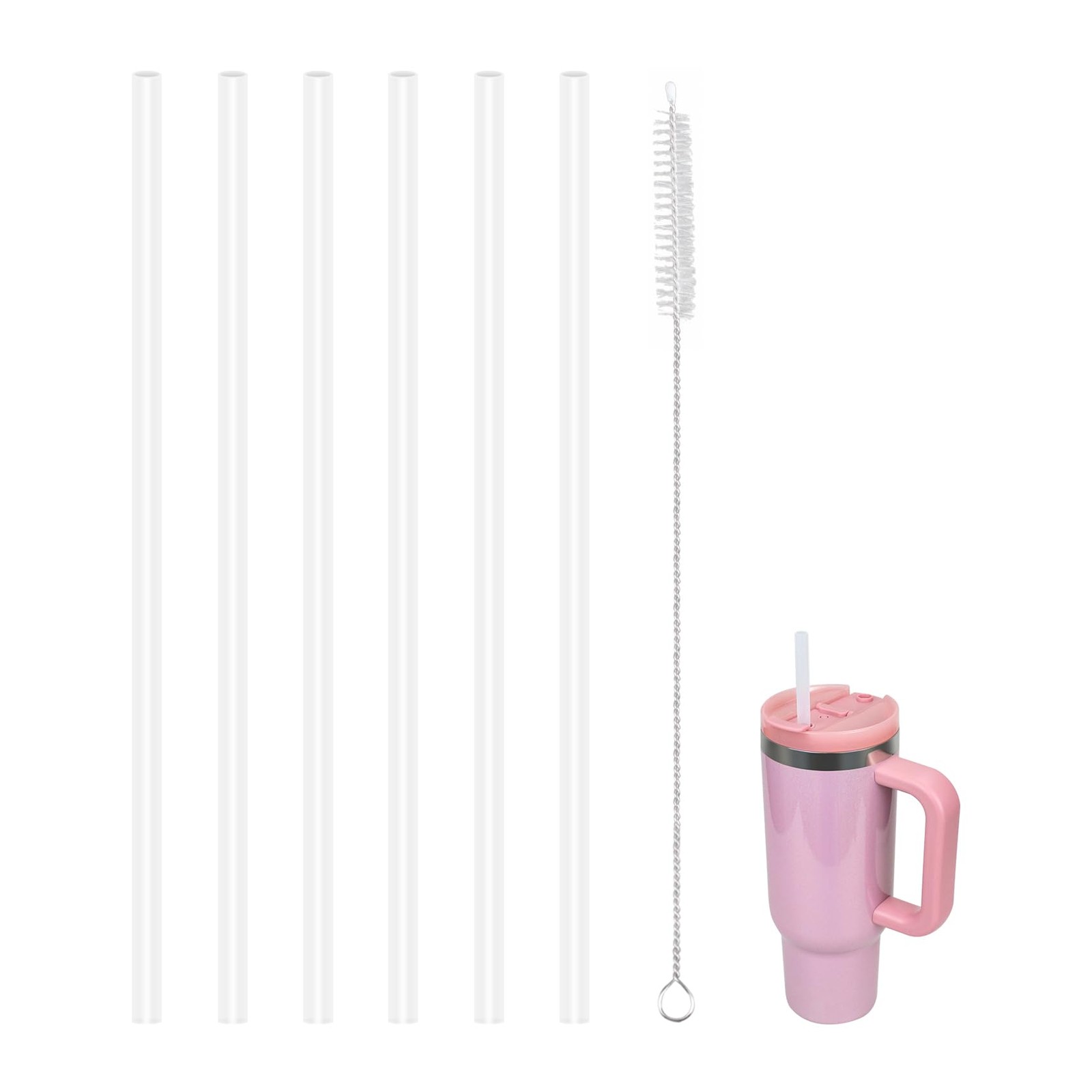 KLOWOAH Replacement Straws Compatible With RTIC 30 oz 6 Pack for 30oz, White