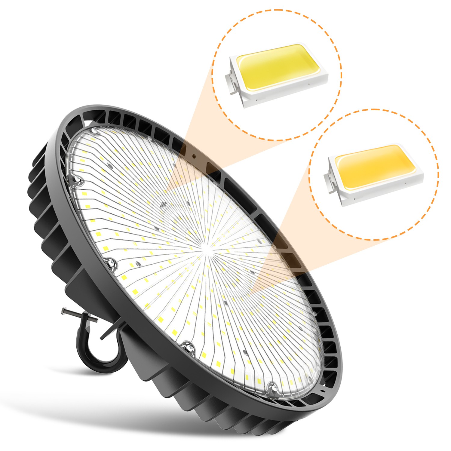 KUKUPPO 240W LED High Bay Light Dimmable Shop Light 4500K 5000K 5700K Adjustable
