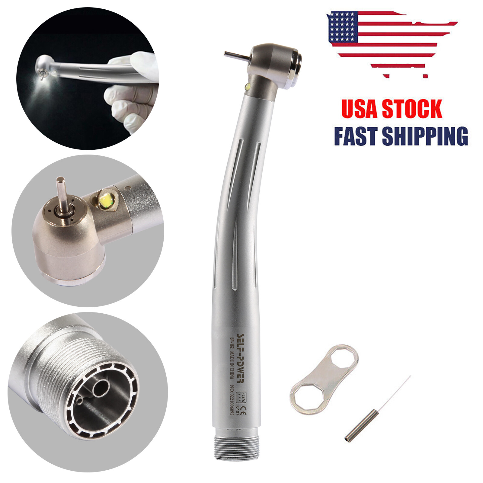 NSK Style Dental E-generator LED High Speed Torque Head Handpiece 2Holes 4Holes