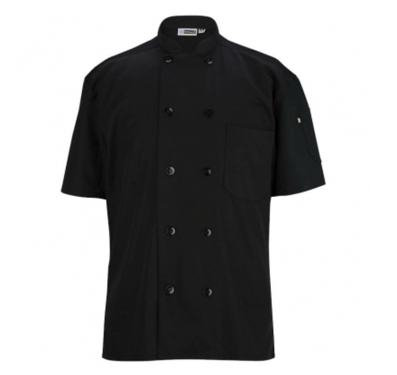 Edwards Garments 3306 Men’s 10 Button Short Sleeve Mesh Chef Coat Size XL Black