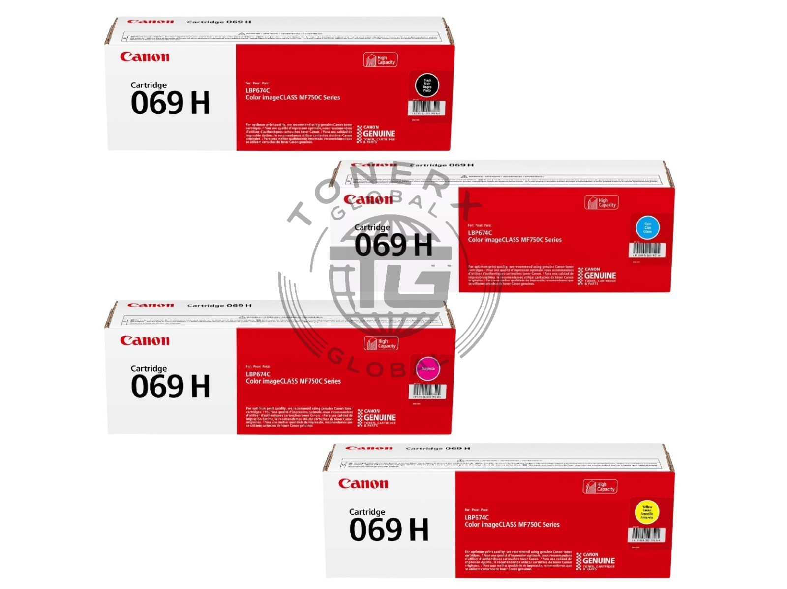 Canon 069H Toner Set (Black, Cyan, Magenta, Yellow)
