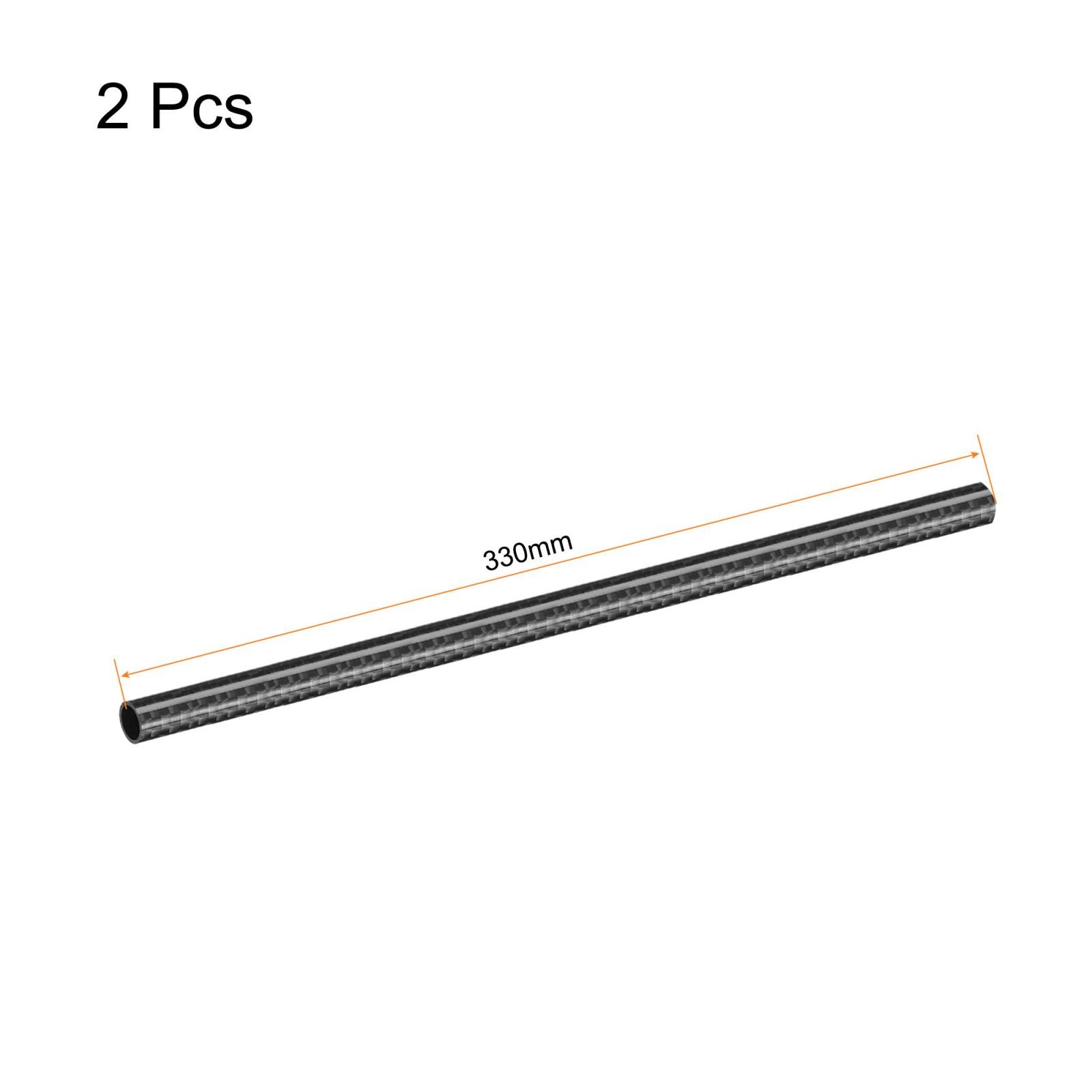 2Pcs Carbon Fiber Round Tube 8x6x330mm 3K Roll Wrapped Glossy for RC Airplane