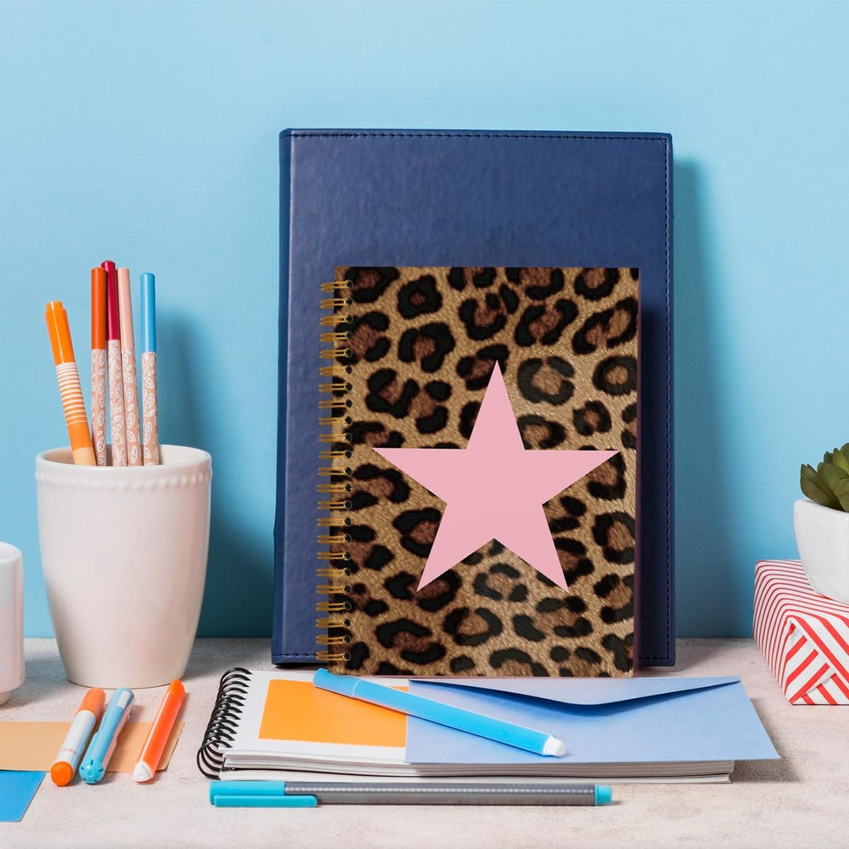Preppy Cheetah Leopard Notebook Journal Gifts for Women Teen Girls School Suppli