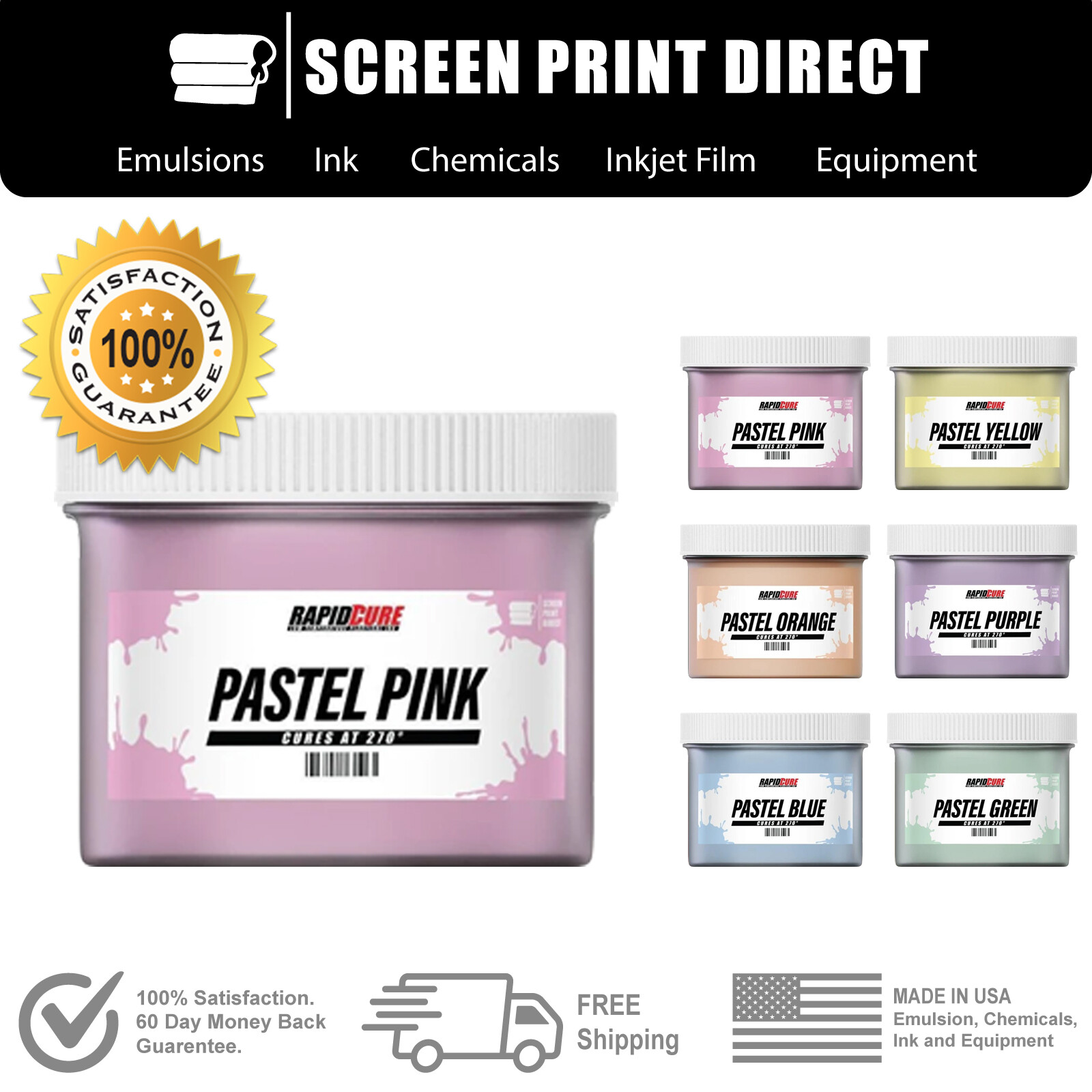 Pastel Plastisol Ink For Screen Printing – Low Temp Cure 270F