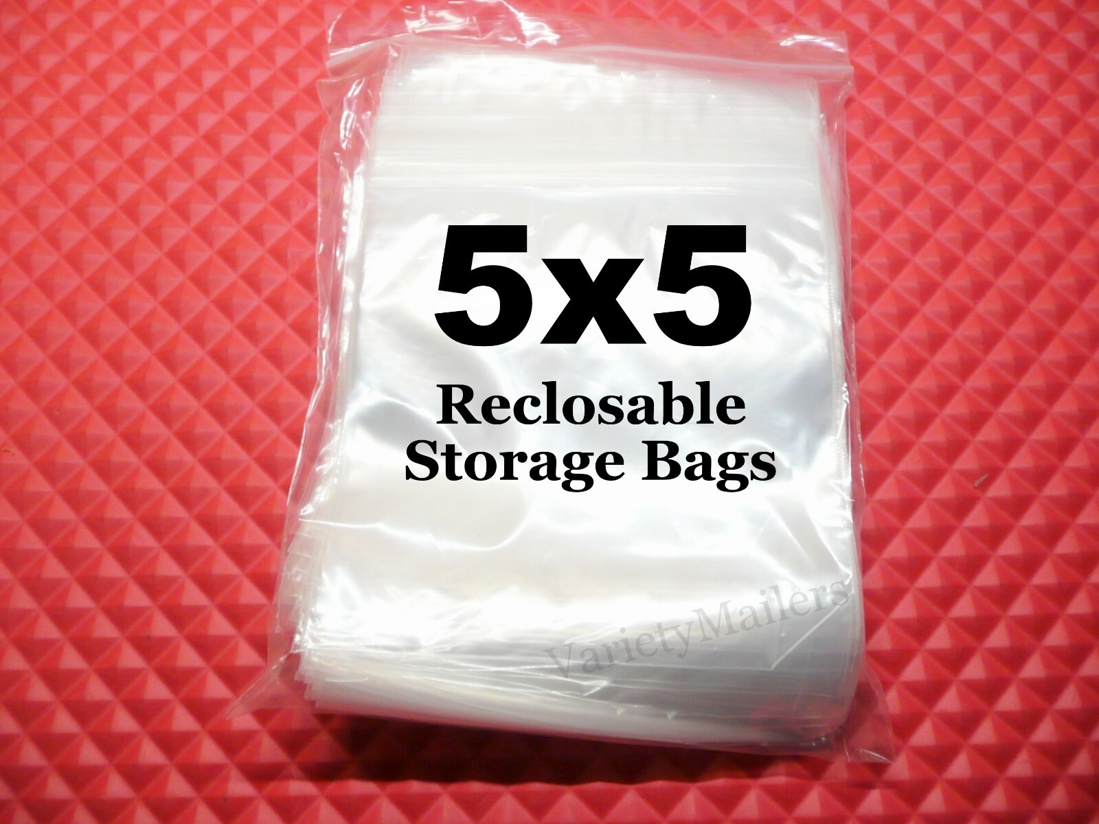 100 Reclosable Storage Bags 5”x 5” Clear Plastic 2 Mil Seal-Top Baggies 5×5