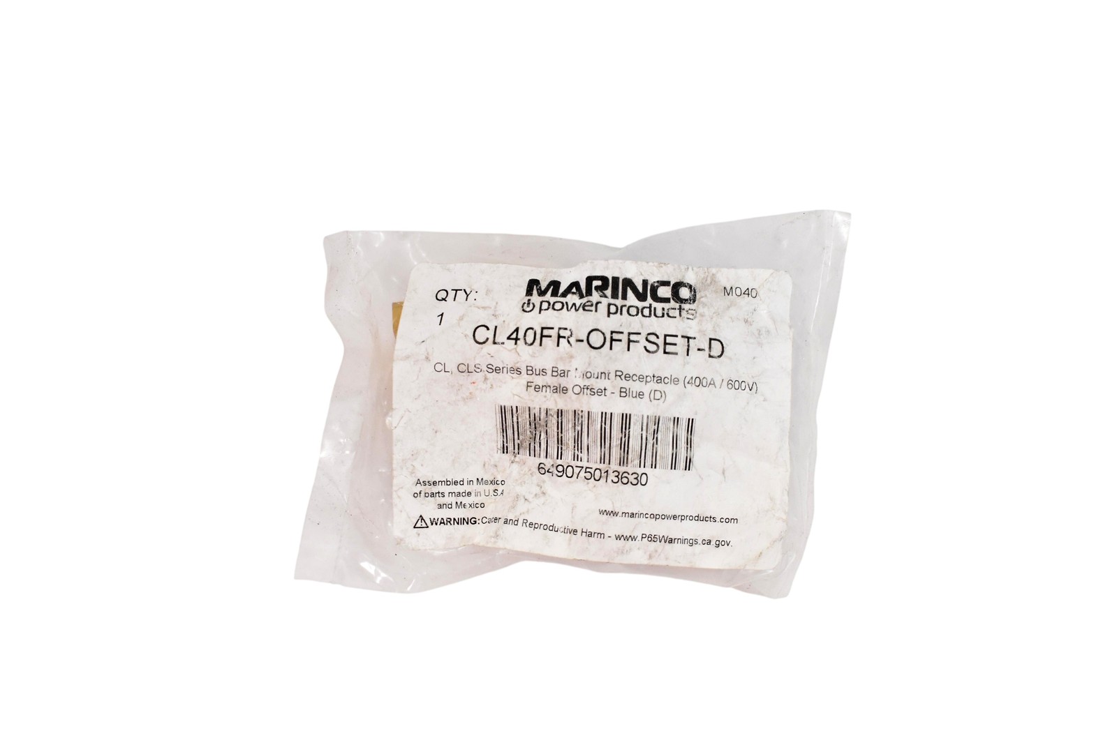 Marinco CL40FR-OFFSET-D Terminal Block Accessories Blue Copper Crimp-On