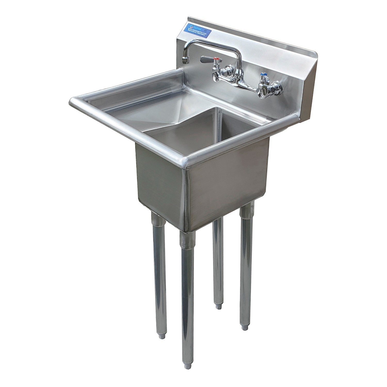 AmGood Stainless Steel One Compartment Sink with 14 in. x 10 in. Bowl and Faucet