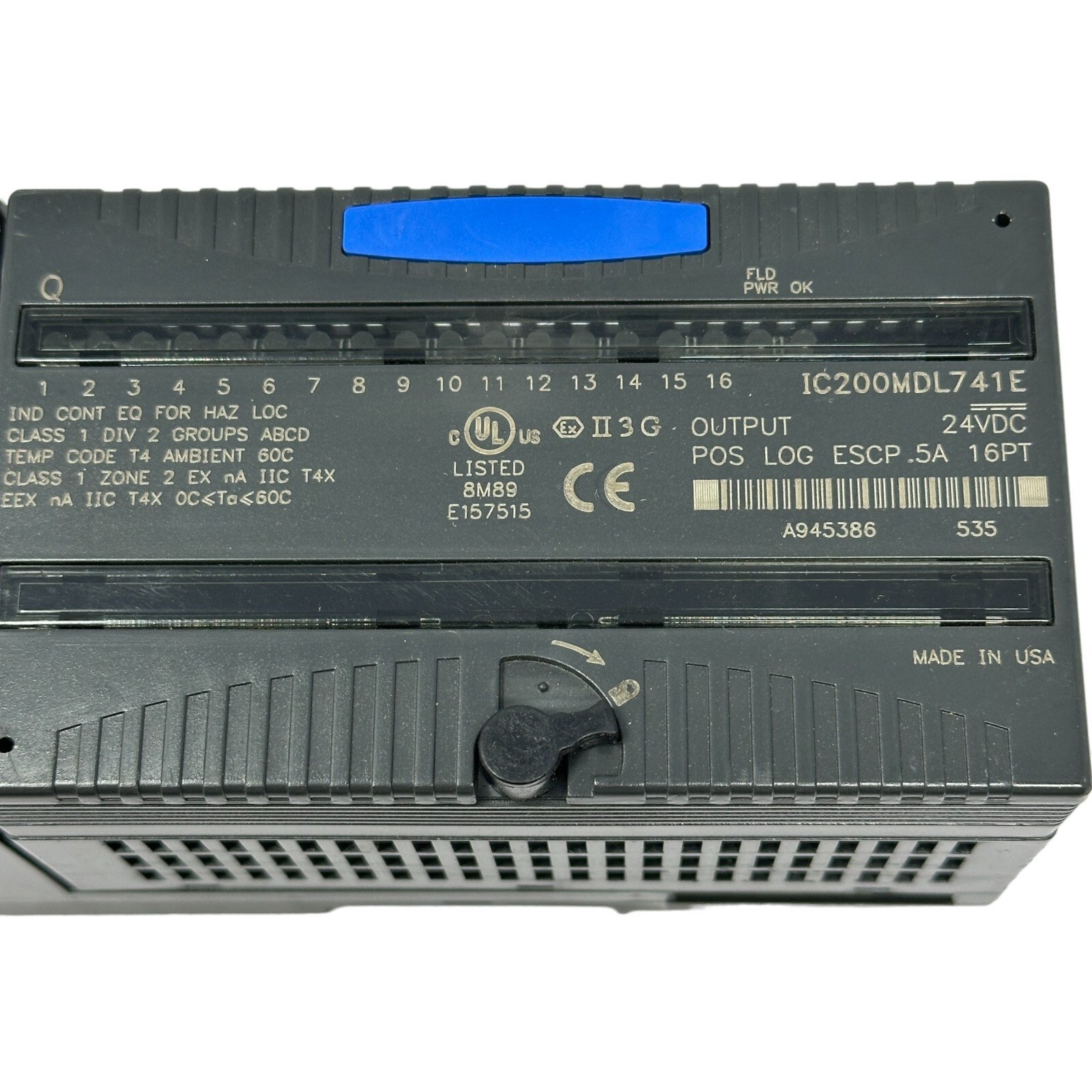 GE Fanuc VersaMax IC200MDL741E 24VDC Output Module 16 Pt w/ESCP 0.5A USA Made