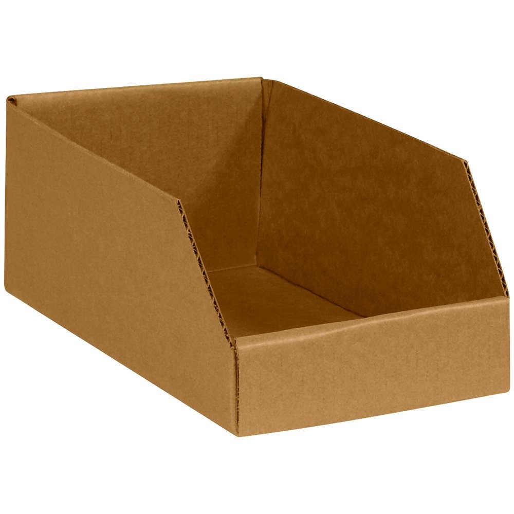 Storage Bins Medium 6″L x 12″W x 4 1/2″H 50-Pack – Corrugated Cardboard Box f…
