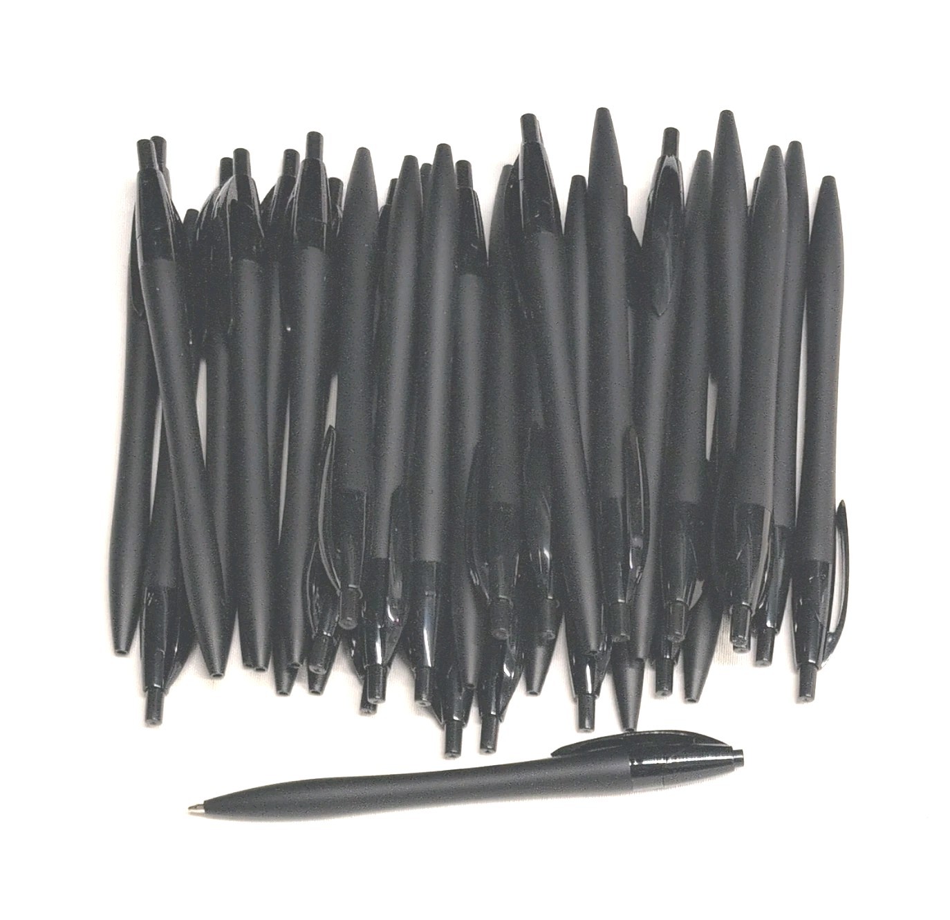 30ct Lot Misprint Retractable Click Pens JAVALINA Hub Pen BLACK w/ BLACK Trim