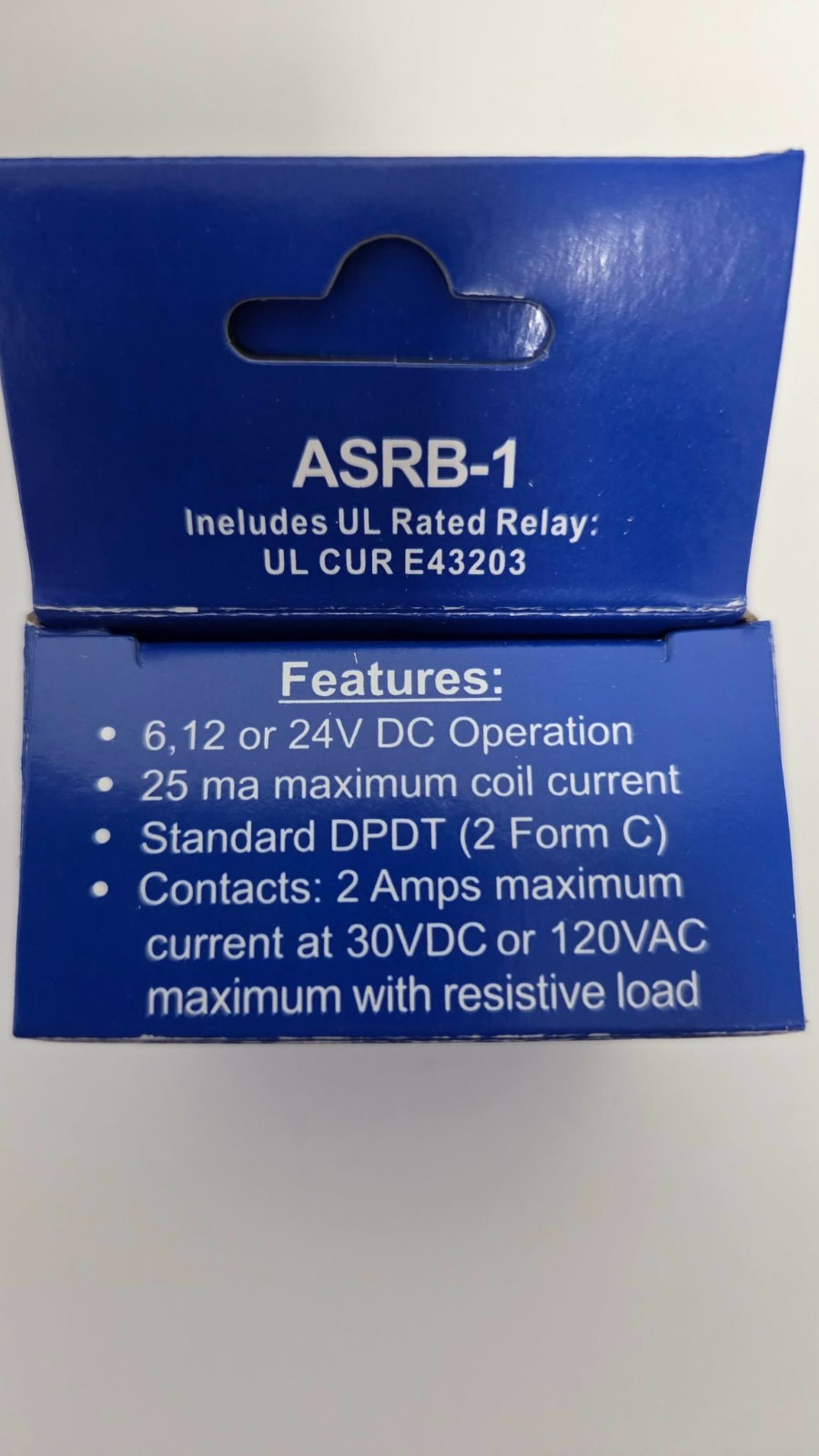 ASRB-1 Relay Board with 2 amp maximum, 6, 12, or 24 VDC operating voltage